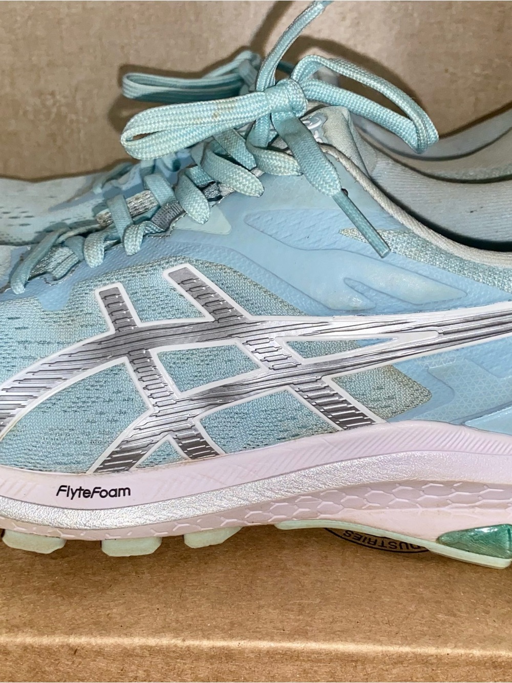 ASICS Women's Mint Blue Athletic Running Shoes with Silver Accents